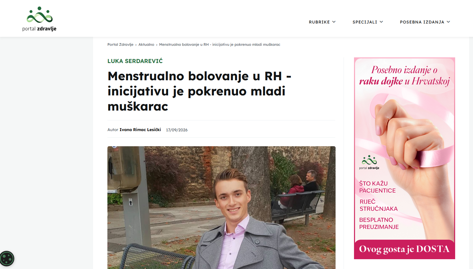 Menstrualno bolovanje u RH - inicijativu je pokrenuo mladi muškarac